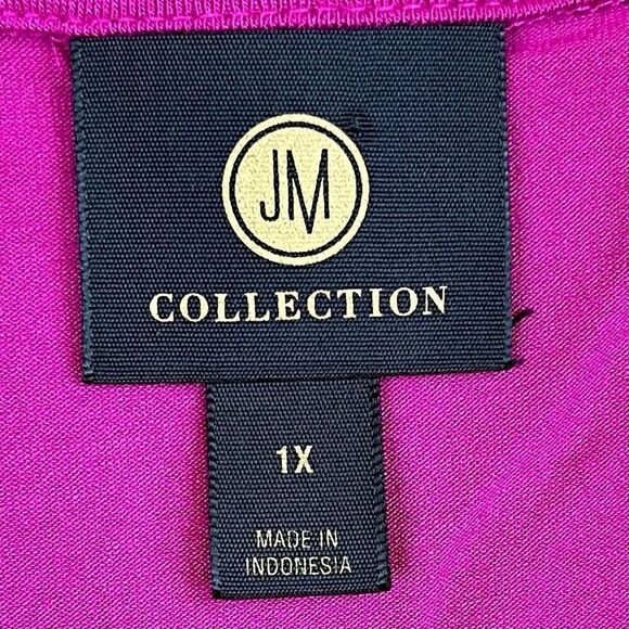 JM Collection Pink 3/4 Sleeve Tunic 1X - Picture 5 of 8